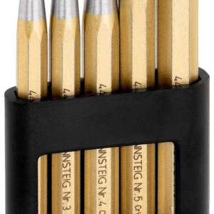 Набор натяжек для заклёпок DIN 6434, 5 пр., заклёпка Ø 2/3/4/5/6 мм, 8-гран. профиль, на подставке,