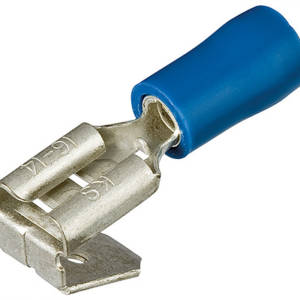 Гильзы флажковые с отводом, изолированные, синие, 6.3 x 0.8 мм, 1.5-2.5 мм², 100 шт