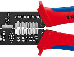 Пресс-клещи, 3 гнезда, изолированные кабельные наконечники: 0.5-6.0 мм², длина 230 мм