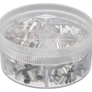 Набор неизолированных контактных гильз, 4 мм² 150 шт, 6 мм² 75 шт, 10 мм² 75 шт, 16 мм² 50 шт