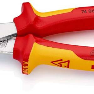 Бокорезы особо мощные VDE, 200 мм, хром, 2-комп диэлектрические ручки, проушина для страховки, BK