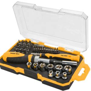 Набор вставок (бит) 1/4″, PH, PZ, Hex, Torx, Slotted, 42 предмета TOLSEN TT20041