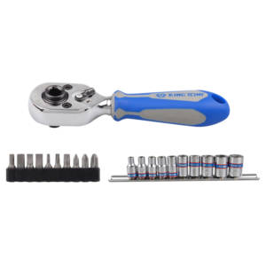 Набор вставок (бит) и головок с трещоткой 1/4″, Torx, Hex, PH, 21 предметов KING TONY 2501MR