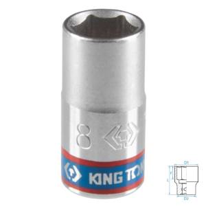 Головка торцевая стандартная шестигранная 1/4″, 8 мм KING TONY 233508M