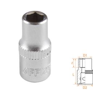 Головка торцевая стандартная шестигранная 1/4″, 6 мм AFFIX AF00020006