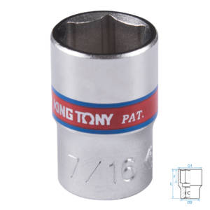 Головка торцевая стандартная шестигранная 1/4″, 7/16″, дюймовая KING TONY 233514S