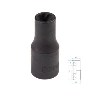 Головка для поврежденного крепежа 1/2″, 10 мм KING TONY 9TD403-10M