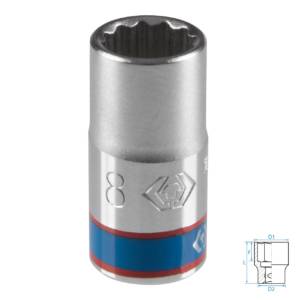 Головка торцевая стандартная двенадцатигранная 1/4″, 8 мм KING TONY 233008M