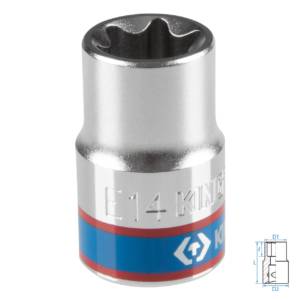 Головка торцевая TORX Е-стандарт 3/8″, E14, L = 28 мм KING TONY 337514M