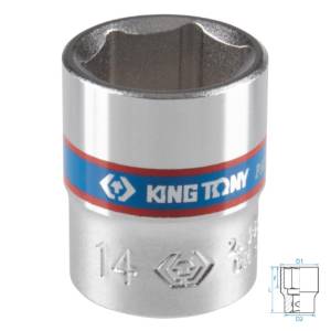 Головка торцевая стандартная шестигранная 1/4″, 14 мм KING TONY 233514M