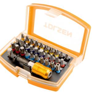 Набор вставок (бит) 1/4″, PH, PZ, Hex, Torx, Slotted, 32 предмета TOLSEN TT20370