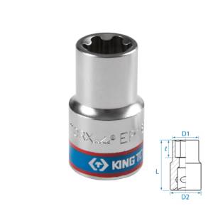Головка торцевая TORX Plus 1/2″, EP18, L = 45 мм KING TONY 433E18M