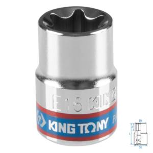 Головка торцевая TORX Е-стандарт 3/8″, E16, L = 28 мм KING TONY 337516M