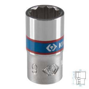Головка торцевая стандартная двенадцатигранная 1/4″, 9 мм KING TONY 233009M