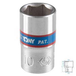 Головка торцевая стандартная шестигранная 1/4″, 10 мм KING TONY 233510M