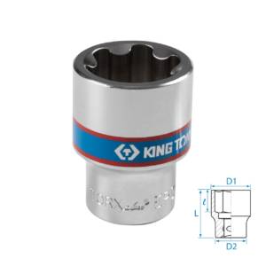 Головка торцевая TORX Plus 1/2″, EP30, L = 45 мм KING TONY 433E30M