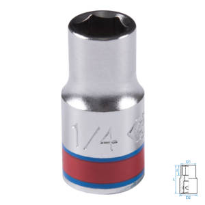 Головка торцевая стандартная шестигранная 1/4″, 1/4″, дюймовая KING TONY 233508S