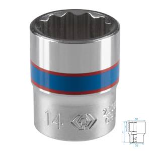 Головка торцевая стандартная двенадцатигранная 1/4″, 14 мм KING TONY 233014M