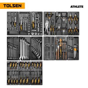 Набор инструментов 189 предметов, «ATHLETE», для тележки, 15 ложементов TOLSEN TT85412-189