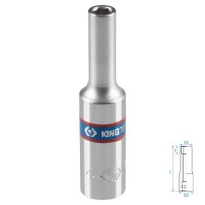 Головка торцевая глубокая шестигранная 1/4″, 4 мм KING TONY 223504M