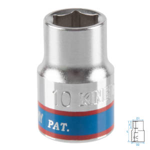 Головка торцевая стандартная шестигранная 3/8″, 10 мм KING TONY 333510M