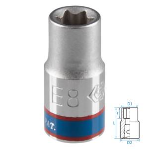 Головка торцевая TORX Е-стандарт 1/4″, E8, L = 24 мм KING TONY 237508M