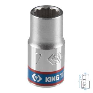 Головка торцевая стандартная двенадцатигранная 1/4″, 7 мм KING TONY 233007M