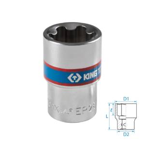 Головка торцевая TORX Plus 1/2″, EP26, L = 45 мм KING TONY 433E26M