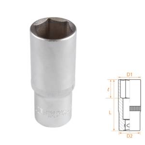 Головка торцевая глубокая шестигранная 1/2″, 24 мм AFFIX AF00140024