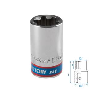 Головка торцевая TORX Plus 1/2″, EP22, L = 45 мм KING TONY 433E22M
