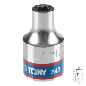 Головка торцевая TORX Е-стандарт 3/8″, E7, L = 28 мм KING TONY 337507M