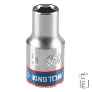 Головка торцевая стандартная шестигранная 1/4″, 5 мм KING TONY 233505M