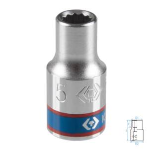 Головка торцевая стандартная двенадцатигранная 1/4″, 5 мм KING TONY 233005M