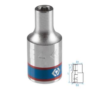 Головка торцевая TORX Е-стандарт 1/4″, E4, L = 24 мм KING TONY 237504M