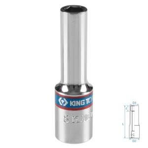 Головка торцевая глубокая шестигранная 3/8″, 8 мм KING TONY 323508M