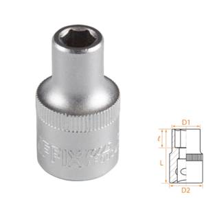 Головка торцевая стандартная шестигранная 1/2″, 8 мм AFFIX AF00040008
