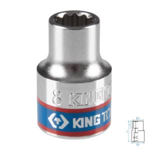 Головка торцевая стандартная двенадцатигранная 3/8″, 8 мм KING TONY 333008M