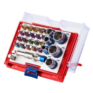 Набор вставок (бит) 1/4″, PH, PZ, Hex, Torx, Slotted, 28 предметов МАСТАК 058-10028C