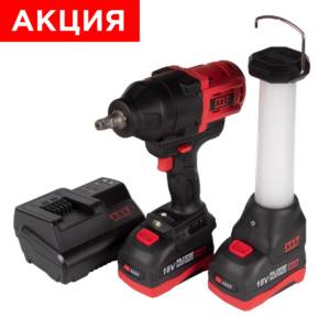 Гайковерт аккумуляторный ударный 1/2″, 1700 Нм, 18 В, кейс, в комплекте фонарь MIGHTY SEVEN DW-402AL