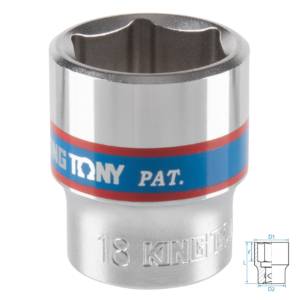 Головка торцевая стандартная шестигранная 3/8″, 18 мм KING TONY 333518M