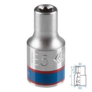 Головка торцевая TORX Е-стандарт 1/4″, E5, L = 24 мм KING TONY 237505M