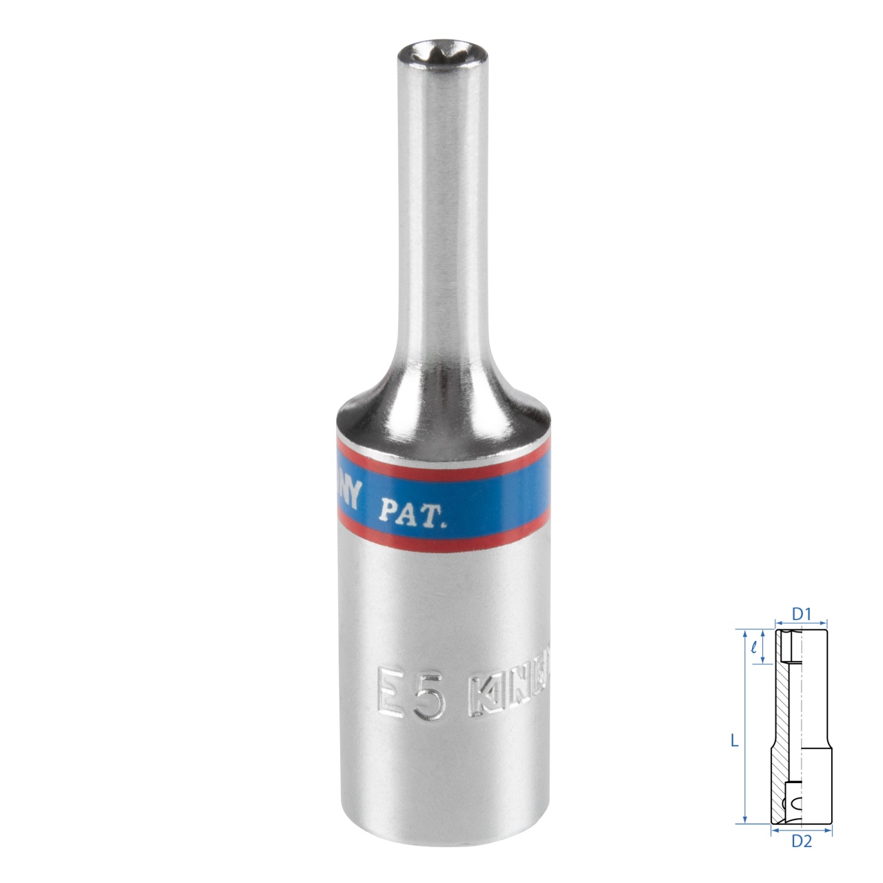 Головка торцевая TORX Е-стандарт 3/8", E5, L = 63 мм KING TONY 327505M