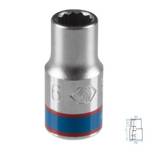 Головка торцевая стандартная двенадцатигранная 1/4″, 6 мм KING TONY 233006M