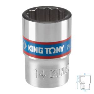 Головка торцевая стандартная двенадцатигранная 3/8″, 14 мм KING TONY 333014M
