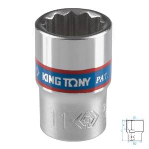Головка торцевая стандартная двенадцатигранная 1/4″, 11 мм KING TONY 233011M
