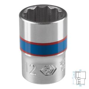 Головка торцевая стандартная двенадцатигранная 1/4″, 12 мм KING TONY 233012M