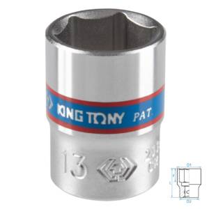 Головка торцевая стандартная шестигранная 1/4″, 13 мм KING TONY 233513M