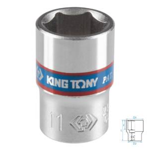 Головка торцевая стандартная шестигранная 1/4″, 11 мм KING TONY 233511M