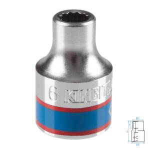 Головка торцевая стандартная двенадцатигранная 3/8″, 6 мм KING TONY 333006M