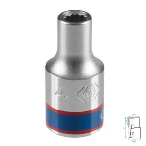 Головка торцевая стандартная двенадцатигранная 1/4″, 4 мм KING TONY 233004M
